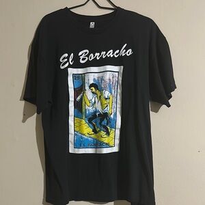 El Borracho Black Graphic T-Shirt